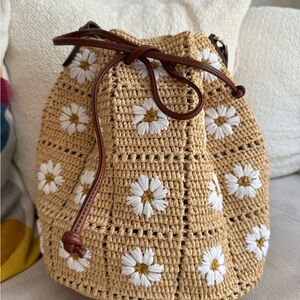 Sezane raffia bucket bag